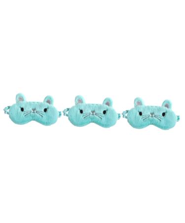 Beaupretty 3pcs Blindfold Facial Mask Girl The Cat 1 Count (Pack of 1) Light Greenx3pcs
