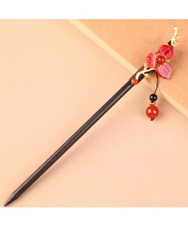 Antique Hairpin Hairpin Headpiece for Women Traditional Hair Sticks Red Hair Accessories for Women Japanese Hair Bride Pin Hair Sticks for Buns Miss China Wood Festive - Buy Online on GoSupps.com