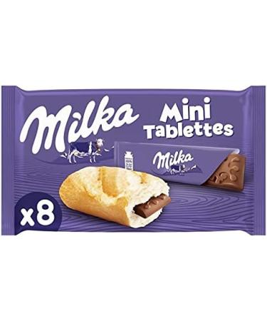  G n rique MILKA - Mini Chocolate Bars 200g - Milk & Dark Assortment - Deliciously Melt-in-Your-Mouth for the Whole Family - Ideal for a Gourmet and Comforting Snack - Pack of 4 - Sold in Packs - Buy Online on GoSupps.com