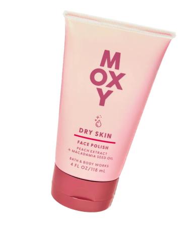 Bath + Body Works Moxy Face Polish for Dry Skin - with Peach Extract and Macadamia Seed Oil 4 ounces. Dry Skin: Face Polish