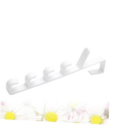 Alipis 3pcs 5 Door Rack Hooks Hat Hangerwhitel The Coat Over Holders Towel Multifunctional Plastic medium White