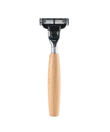 Security razor wooden handle back