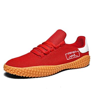 mitvr Men's Barefoot Tennis Shoes Lightweight Cross Training Shoes Trail Running Shoes 12.5 Women/12 Men Red