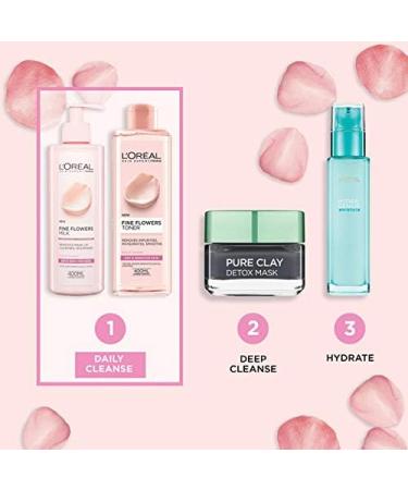 L'Oreal Paris Fine Flowers Cleansing Milk Lotion 400ml - Makeup Remover for Dry Sensitive Skin - Buy Online on GoSupps.com