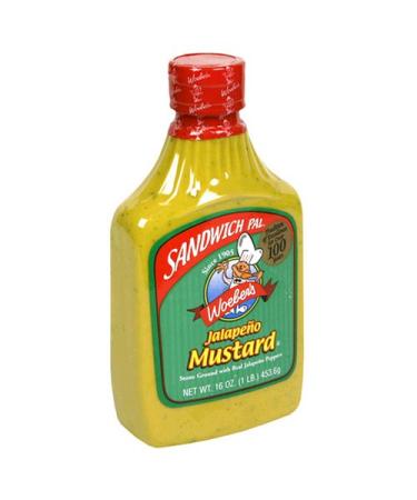 Woeber's Sandwich Pal Jalapeno Mustard, Six 16-Ounce Units (96-Ounces)