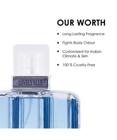 prime craft Lovely Blue Premium Scent Floral Spicy & Woody Soothing Fragrance Long Lasting Perfume Spray For Men 100ml - Buy Online on GoSupps.com