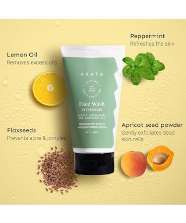 Natural Refreshing Face Wash | Peppermint & Lemon Oil | Vegan Cruelty-Free Detoxifies & Exfoliates for All Skin Types - Buy Online on GoSupps.com