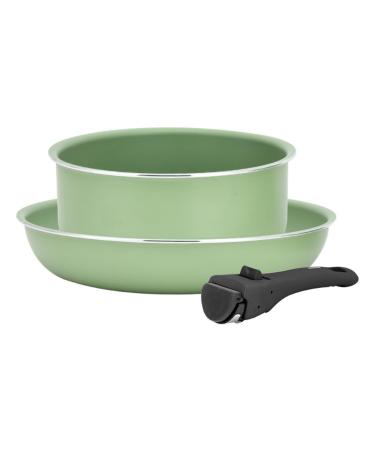 3PCS Frying Pan Set with Detachable Handle Space Saving Cookware Frying Pan Sauce Pan Non-Stick Oven Safe Up Dishwasher Safe Non Stick Frying Pan with Removable Handle