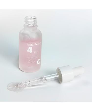 Facial serum (4 in1) 30% Vitamin C 14% Vitamin E with Niacinamide and Hyaluronic Acid. Anti-aging Hydrating and best whitening serum 0.01 Fl Oz (Pack of 150)
