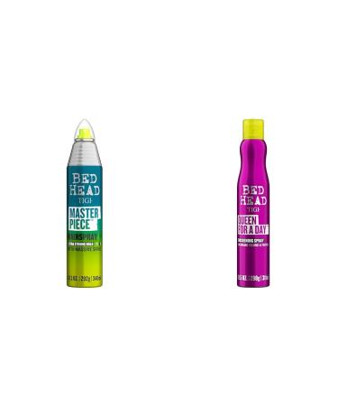 TIGI Bed Head Master Piece Hairspray with Extra Strong Hold Unisex Hair Spray 10.3 oz & Bed Head Queen For A Day Thickening Spray for Fine Hair 10.5 oz