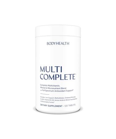 BodyHealth Multi Complete (120 Ct) Daily Multivitamin for Men and Women with Whole Foods Minerals Antioxidants Organic Green Food Concentrates and Liver Detox Extracts Vegan and Non GMO