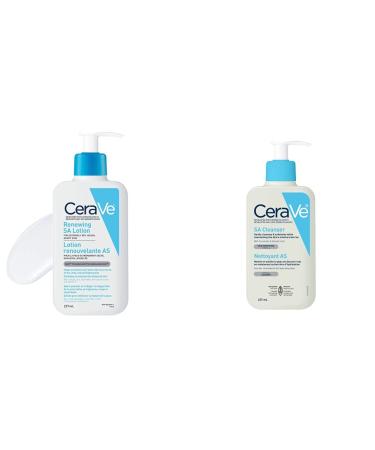 CeraVe SALICYLIC ACID Lotion 237ML & SALICYLIC ACID Cleanser Renewing SA Smoothing BHA Exfoliant for Face. Suitable for Keratosis Pilaris & Psoriasis. Gentle Cleanser 237ml