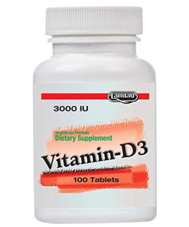 Landau Kosher Vitamin D3 3000 IU - 100 Tablets