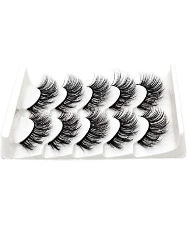 Vivis False Eyelashes 5 Pairs 3D Mink Natural Lashes Cross Fluffy Volume Hand-made Dramatic Fake Eye Lash Black Soft for Various Makeups A18 - Buy Online on GoSupps.com