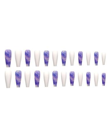 Sinlov 24pcs Coffin Fake Nails - Glossy Gradient Press On Ballerina Nails for Women & Girls (Viola) - Long Full Cover Artificial Nails - Buy Online on GoSupps.com