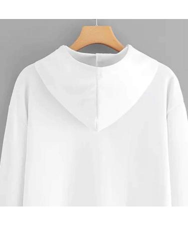 Bigfanshu Woman Code Letter Printing Stripe Round Collar Long Sleeves Sweater Tops White - Buy Online on GoSupps.com