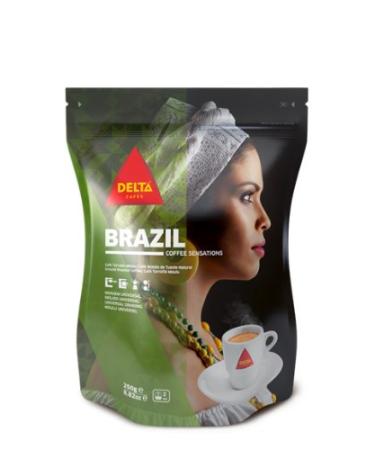 Delta Ground Roasted Coffee from BRAZIL for Espresso Machine or Bag 250g