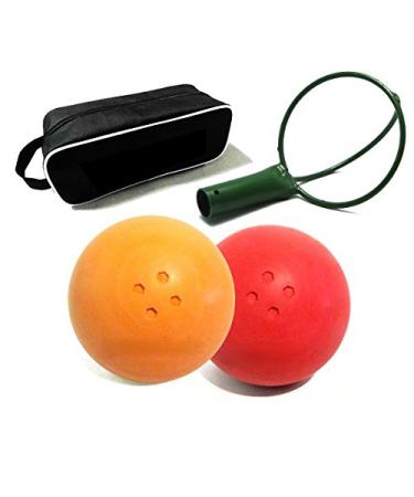 Carls Boßelset Boßel balls 2 pieces scratcher and bag red/orange