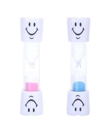 Androxeda 2 piece of hourglass-timer Smiley toothbrush hourglass colored sand egg watch hourglass hourhole timer for kitchen children brushing your teeth at home office and game timer (pink + blue approx. 3 minutes) - Buy Online on GoSupps.com