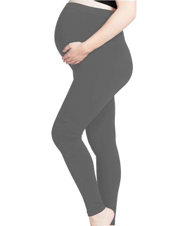 SHADOW DANCE UK Maternity Pregnancy Over Bump Leggings Baby Tights Support Belly 18 Light Grey