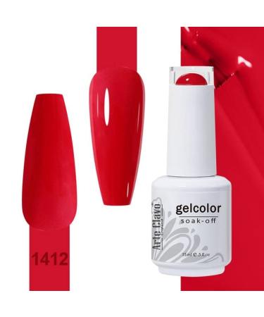 ArteClavo Soak Off UV LED Gel Nail Polish Hybrid Varnish 99Colors Nail Art Charm Manicure Semi-Permanent Base Top Coat Nails Gel - (Color: 1412)