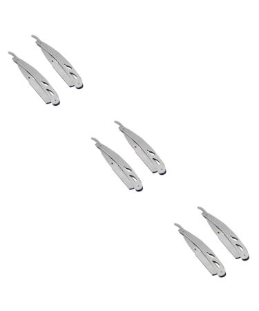 Homsfou 6 pcs vintage razor for men mini-shaving holder razor holder made of stainless steel holder for razor plane vintage shaver holder old-fashioned stainless steel