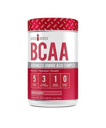 Complete Nutrition Ignite Series BCAA Advanced Amino Acid Complex Wild Cherry Supports Muscle Recovery Hydration & Growth 5g BCAA 3g Glutamine 13 oz Tub (30 Servings)