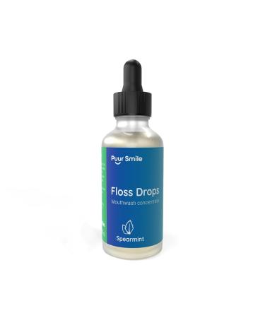 Concentrated Floss Drop Serum 2oz Concentrated Mouth Wash to Use in Water Flosser | Natural Essentials Promotes Good Breath | Organic Spearmint Drop Supports Good Oral Health
