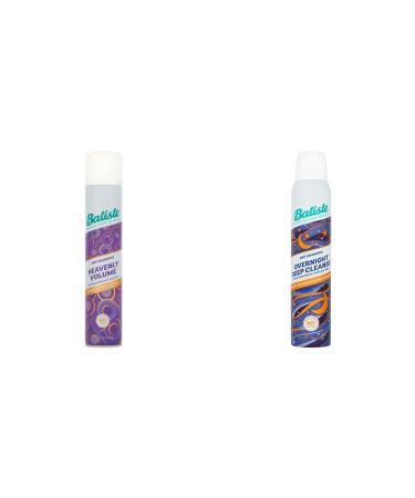 Batiste Heavenly Volume - 2-in-1 Dry Shampoo for Volume and Body - No Stickiness No Water Required - Cruelty Free - 350ml & Overnight Deep Cleanse Dry Shampoo 200ml + Overnight Deep Cleanse Dry Shampoo 200ml