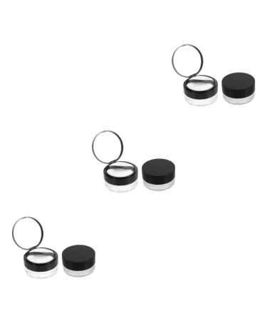 SOESFOUFU 6 Pcs Elastic Mesh Loose Powder Box Portable Powder Case Foundation Powder Puff DIY Abs Black
