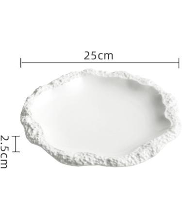 Dinnerware Dishes Plates Rock Pattern Skirt Plate Fruit Plate Snack Plate Vegetable Plate Household White Ceramic Flat Plate Shallow Plate Hotel Kitchen Tableware Dinner Restaurant Family Party Plates 2 - Buy Online on GoSupps.com