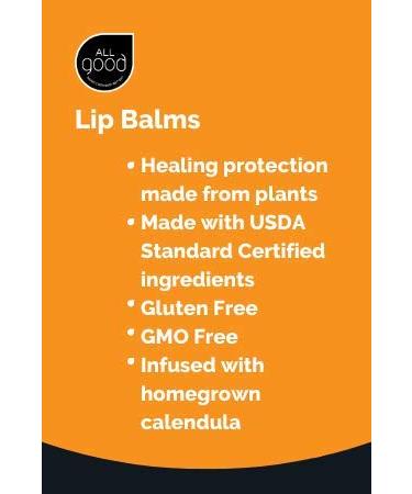 All Good USDA Organic Lip Balm - Calendula Lavender Olive Oil Beeswax Vitamin E for Soft Smooth Lips - Buy Online on GoSupps.com