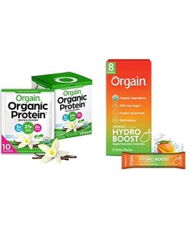 Orgain Organic Plant Based Protein Powder Travel Pack - Vanilla - 10 Count