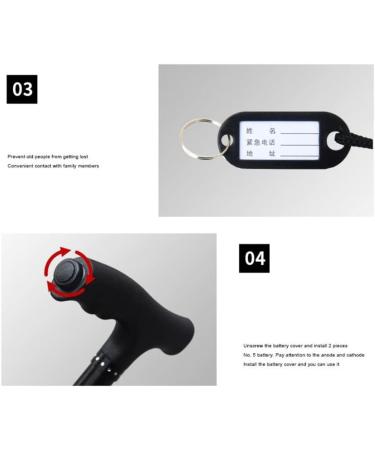 Dual Purpose Crutches for The Elderly Non-Slip Walking Stick Cane Four-Legged Cane Lighted Telescopic Lightweight Cane Four-cornered Cane (Color : Schwarz) Smooth Sailing - Buy Online on GoSupps.com