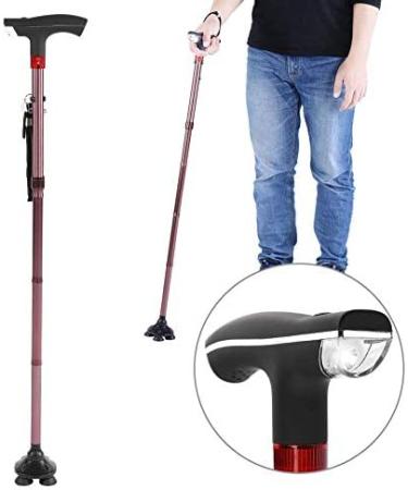 Collapsible Walking Stick Aluminum Alloy Foldable Elderly Walking Stick Guide Blind Cane Crutch with LED Light Alarm Folding Walking Cane with LED Light Safehappy - Buy Online on GoSupps.com