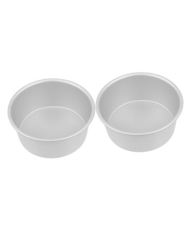 Ciieeo 4 Pcs Cake Mold Round Cake Pan Round Cake Trays Baking Mould Cupcakes Wedding Cake Plates Chiffon Cake Pans Pudding Cups Bagel Baking Utensils Aluminum Alloy Solid Bottom 16.5X16.5X7CMx2pcs