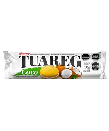 Costa Tuareg Coconut Cookies - Crisp Cookies Filled with Yummy Natural Coconut Cream Filling - Cookie Snack Packs for Coffee Time and Breaks, Breakroom Snacks (Imported from Chile 120g/4.2oz)