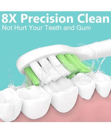 Ofashu Electric Brush Head Compatible with Philips Sonicare | 8 Pack Toothbrush Replacement Heads for DiamondClean Protectiveclean, 2 Series C1 C2, HX6250 HX6064 | White-Green Standard - Buy Online on GoSupps.com