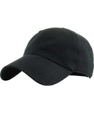 KBETHOS Original Classic Low Profile Cotton Hat Men Women Baseball Cap Dad Hat Adjustable Unconstructed Plain Cap One Size 1. Black Classic