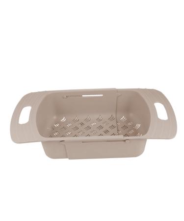 GRIRIW Tableware Drain Basket Kitchen Sink Basket Bar Sink Strainer Kitchen Storage Basket Khaki Plastic