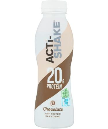 Acti-Shake Chocolate High Protein Dairy Drink 380g (Pack of 8) - 20g of Protein per bottle- Ready to Drink - Low Fat and No Added Sugars - 198 kcal - Multipack - Buy Online on GoSupps.com