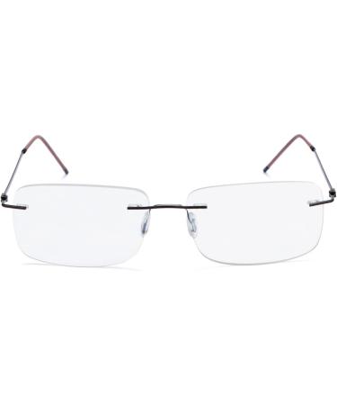 Rimless Progressive Multifocus Reading Glasses - Blue Light Blocking No Line Multifocal Eyewear for Men & Women - Lightweight Titanium 3.5x Magnification Eyeglasses - Buy Online on GoSupps.com