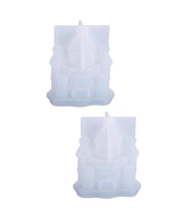 NUOBESTY 2 Pcs Three-dimensional Castle Silicone Mold Resin Crafts Silicone Cake Mold Diy Mold As Shownx2pcs 7.5X4.8X7.3CMx2pcs