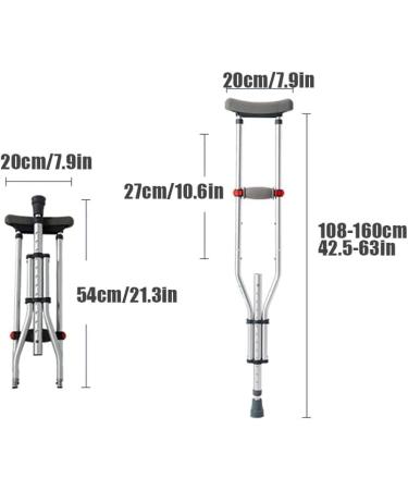 Canes Medical Underarm Crutches Aluminum Folding Walking Sticks Button Height Adjustment Walking Cane Adult Crutches Independence - Buy Online on GoSupps.com