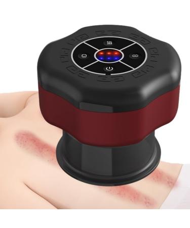 KSGSFSA electric 3-in-1 cupboard with 12 massage modes intelligent GUA-SHA tool cupping massage device effectively removes cellulite (color: red) red