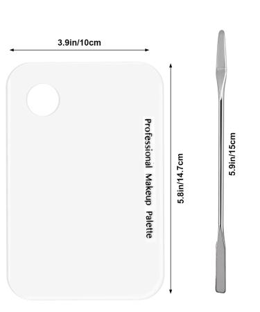2-Pack Professional Makeup Palette & Spatula - Stainless Steel Cosmetic Tools for Eyeshadow Lipstick Nail Art & Foundation Mixing | Beauty Home Salon Essentials - Buy Online on GoSupps.com