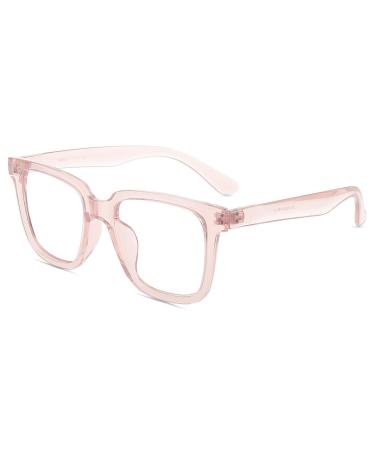 Firmoo Blue Light Blocking Glasses Women/Men, Anti Glare Lens and Light Frame,Computer Glasses for Screens Pink Frame