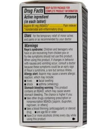 Quality Choice Aspirin Low Dose 81mg 120 Count - Pain Relief Supplement - Buy Online on GoSupps.com