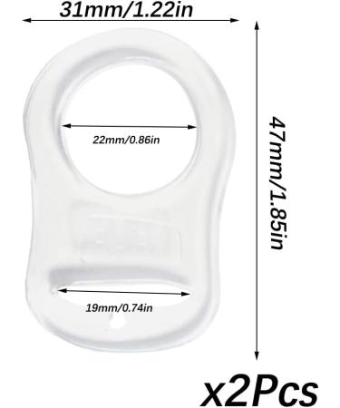 Silicone Dummy Clips Adapter - 2 Pcs Button Ring Pacifier Clip Adapter - Transparent Silicone Ring for Button-Style Pacifiers - Buy Online on GoSupps.com
