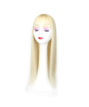 Women's 22 Long Straight Clip-In Synthetic Hair Extensions with Bangs - Thinning Hair Solution in 613# Golden Blonde - International Shipping - Buy Online on GoSupps.com